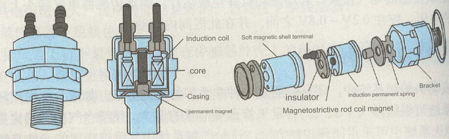 Magnetostrictive knock sensor